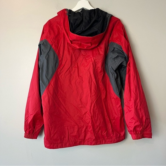 Columbia Men's Red Hooded Zip Us Rain Jacket Wind Breaker Small - Picture 2 of 10